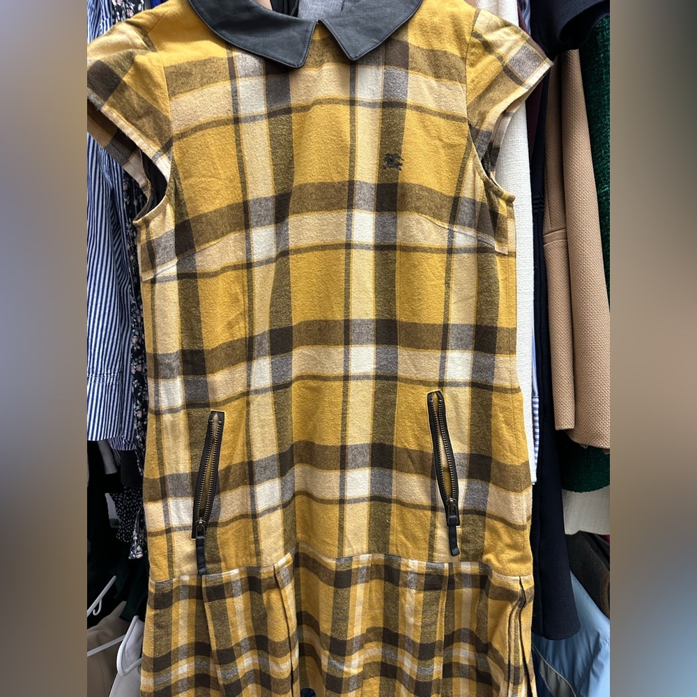 Burberry Yellow and Black Plaid Fabric